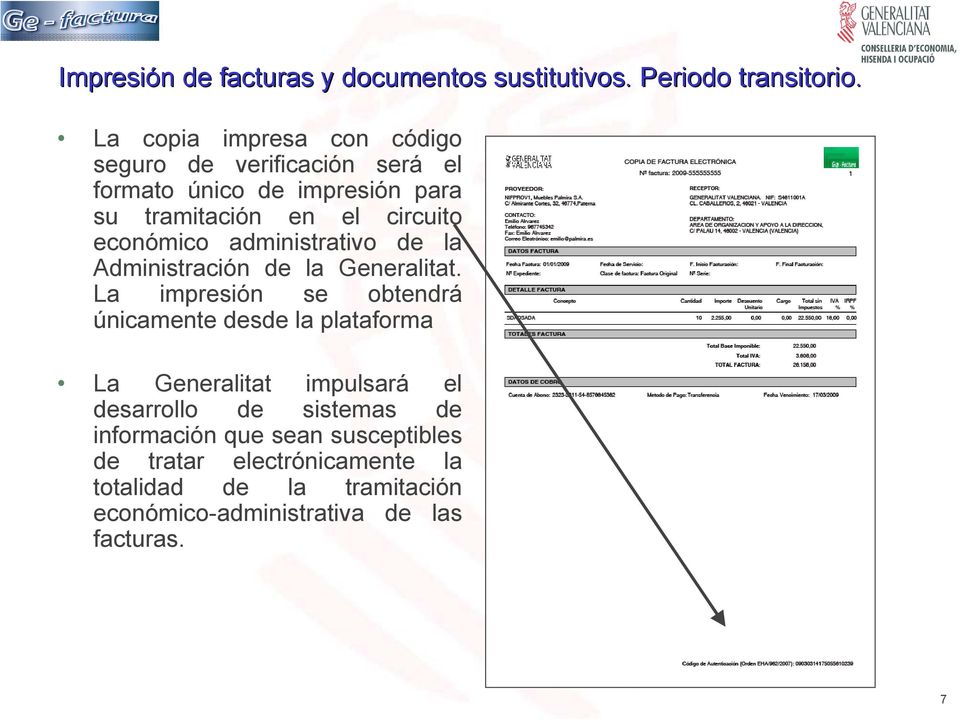 económico administrativo de la Administración de la Generalitat.