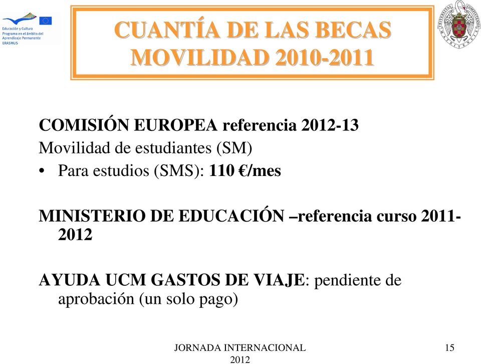estudios (SMS): 110 /mes MINISTERIO DE EDUCACIÓN referencia