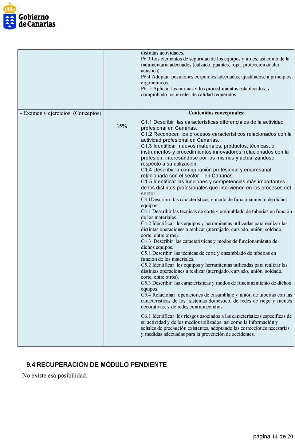 1 Describir las características diferenciales de la actividad profesional en Canarias. C1.
