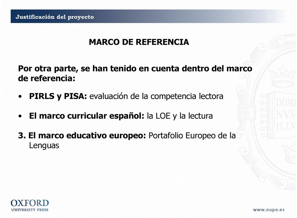 competencia lectora El marco curricular español: la LOE y la