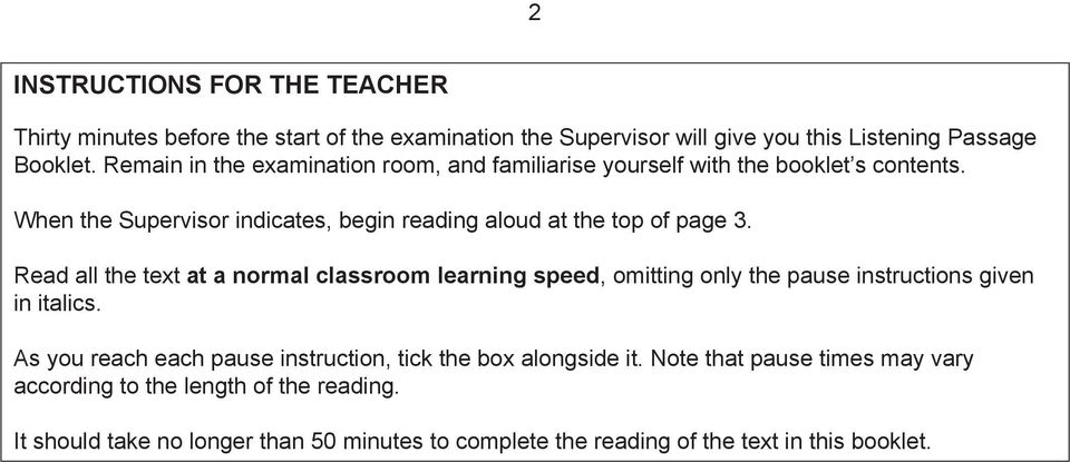 Read all the text at a normal classroom learning speed, omitting only the pause instructions given in italics.