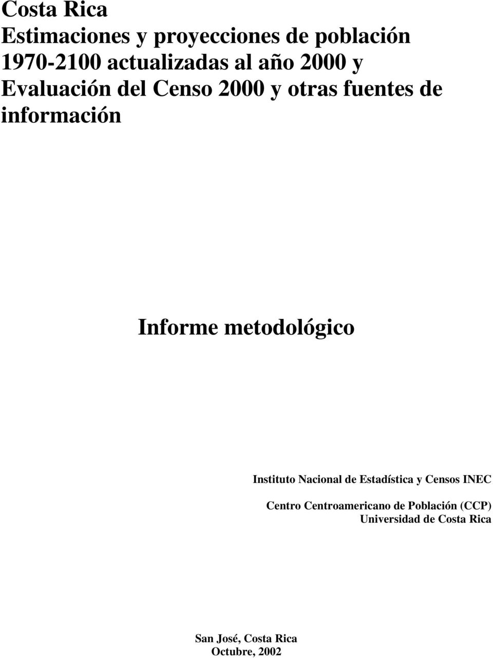 metodológico Instituto Nacional de Estadística y Censos INEC Centro