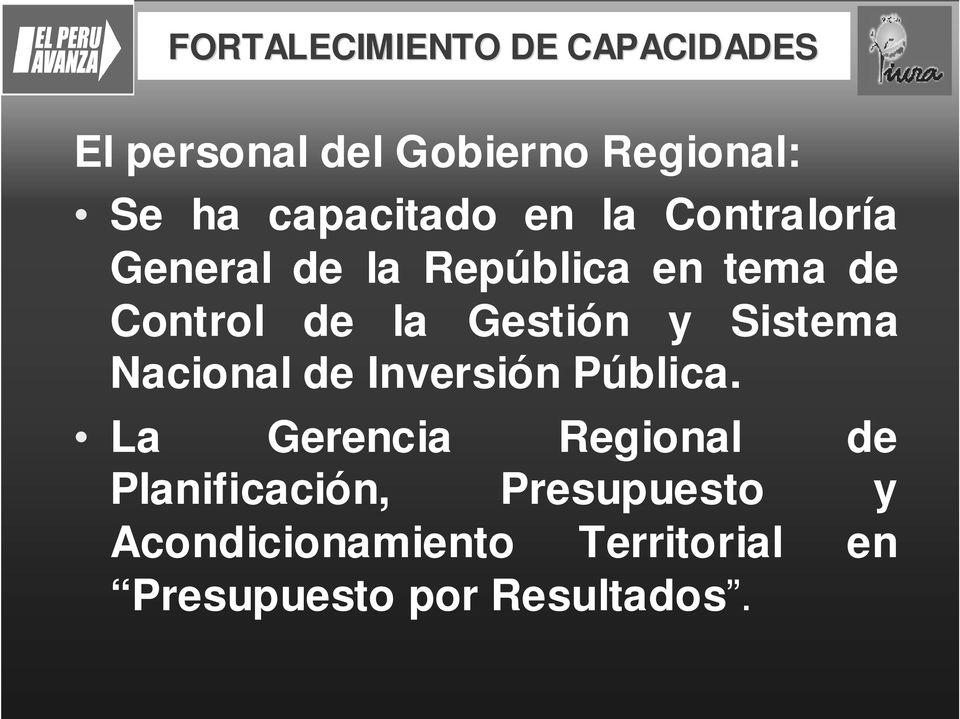 Gestión y Sistema Nacional de Inversión Pública.