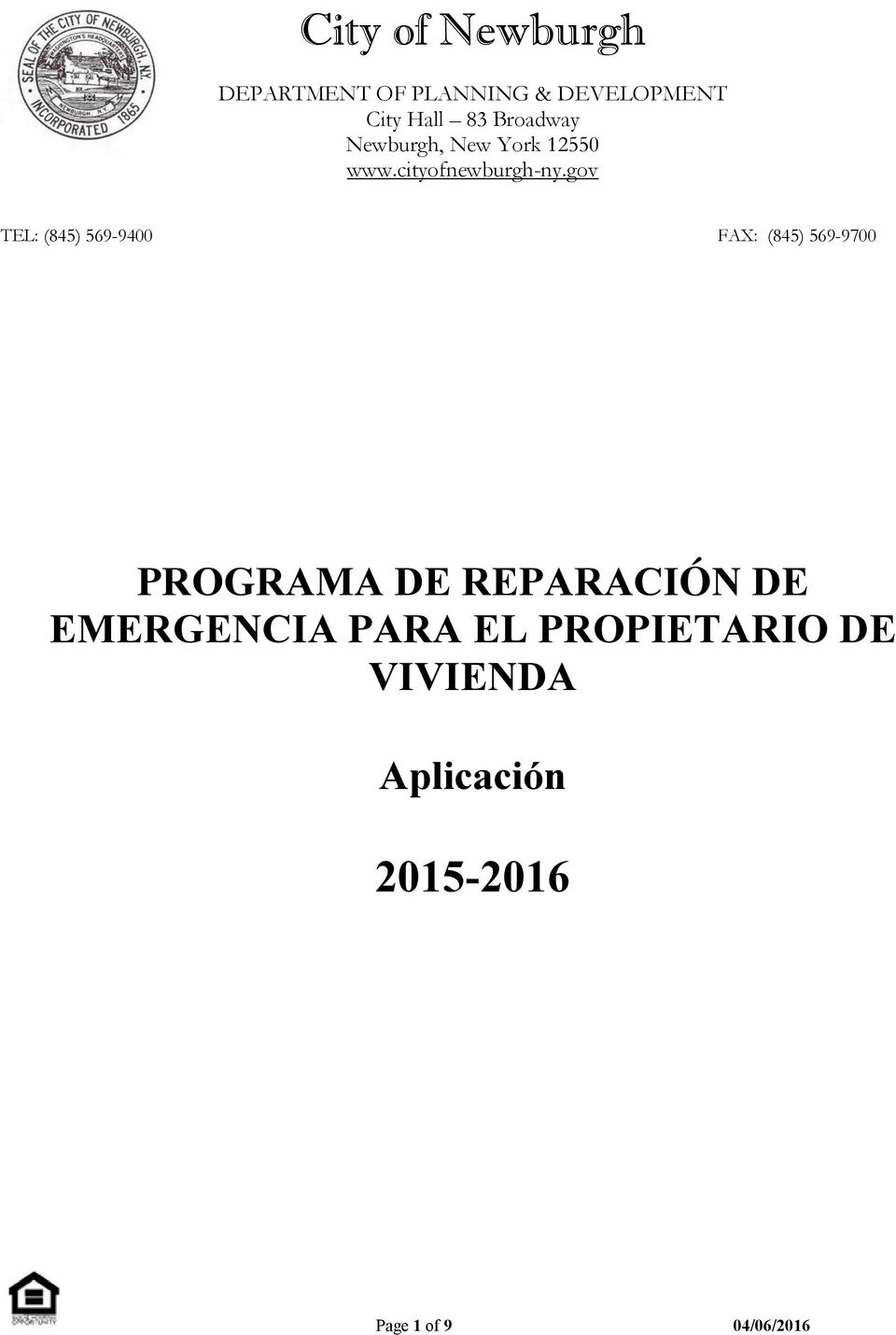 gv PROGRAMA DE REPARACIÓN DE EMERGENCIA PARA EL