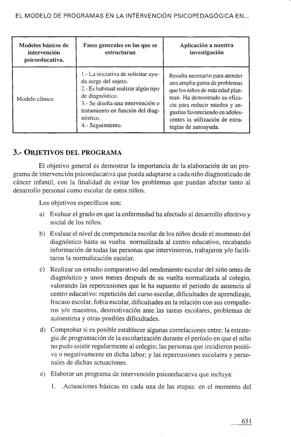 EL MODELO DE PROGRAMAS EN LA INTERVENCIÓN PSICOPEDAGÓGICA EN NIÑOS  DIAGNOSTICADOS DE CÁNCER - PDF Descargar libre