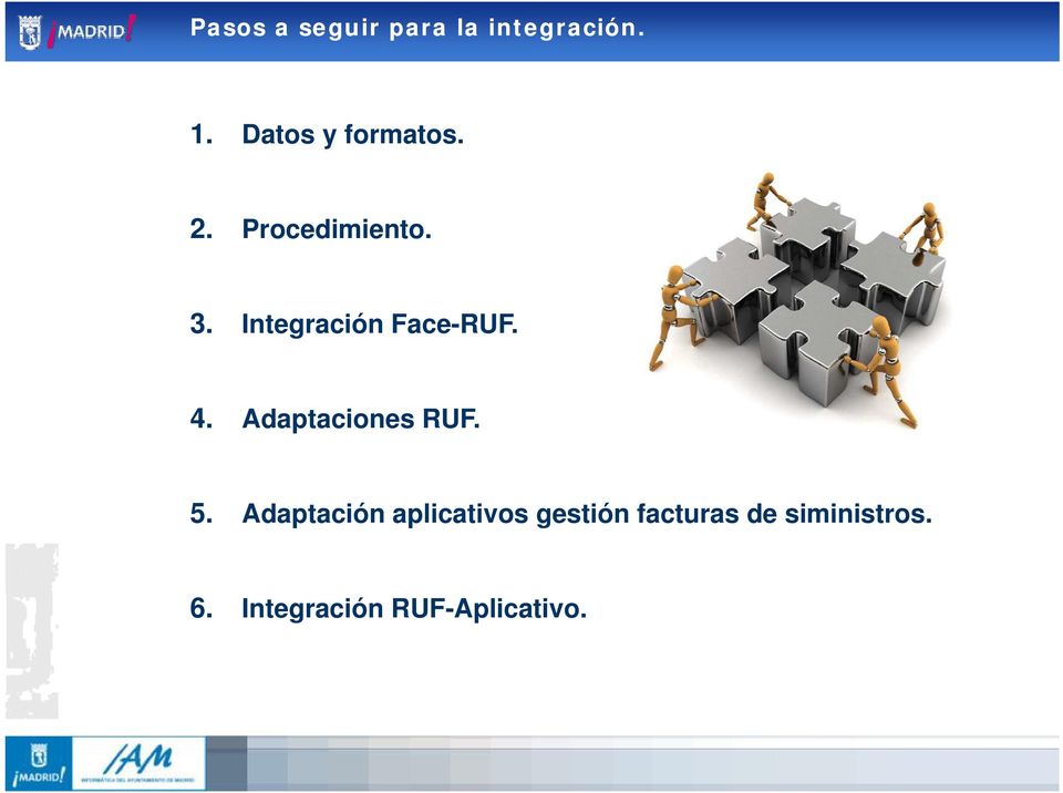 Integración Face-RUF. 4. Adaptaciones RUF. 5.