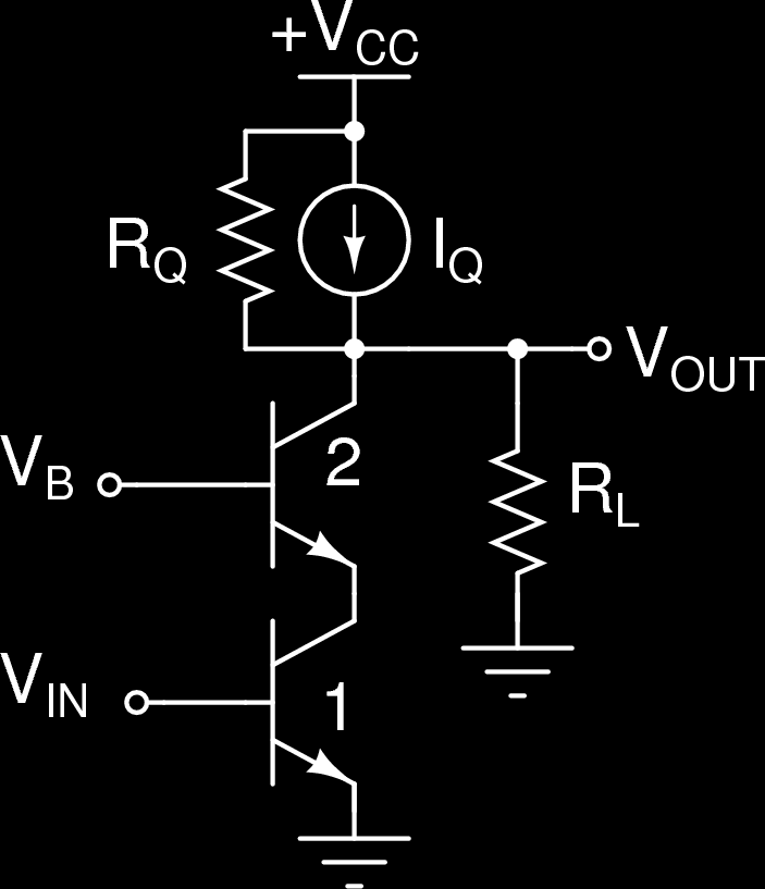 Tema 4: Varios Transistores Configuraciones típicas BJT: Par Cascode (Versión 2) Utilizada en circuitos integrados Notas Tensión de polarización independiente, VB.