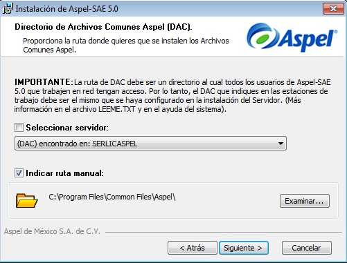 a. Descargar de www.aspel.com.mx/descarga el último re-instalable. b. Ejecutar el archivo y aceptar la licencia de uso. c.