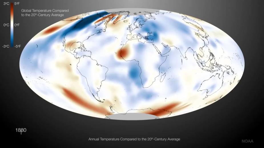 CLIMA Ir a sitio WEB TENDENCIA DE CALENTAMIENTO CLIMÁTICO A LARGO PLAZO (1880 2014) EN EL MUNDO - (VIDEO) Esta animación muestra la temperatura de la superficie de la Tierra desde 1880 y hasta el año