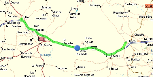 Y finalmente por la A3, dirección Valencia llegaremos a Chiva, donde comeremos. La comida será en el Restaurante Las Bairetas, C/Ramón y Cajal s/n en Chiva. 17:30h Regreso al Hotel.