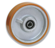 80 a 00 mm. HP Núcleo hierro fundido color gris Banda poliuretano (vulcanizado) color ocre a 8 Ejemplo rueda: Banda poliuretano vulcanizado sobre un núcleo hierro fundido.