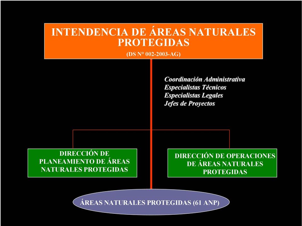 Proyectos DIRECCIÓN DE PLANEAMIENTO DE ÁREAS NATURALES PROTEGIDAS