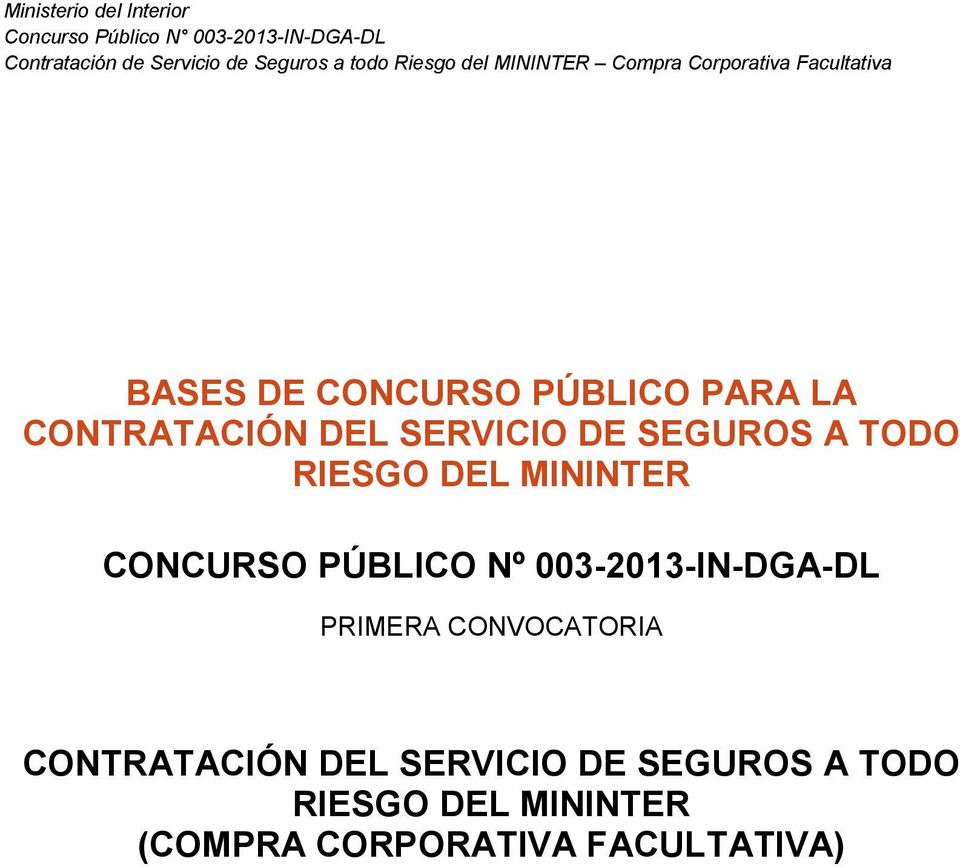 003-2013-IN-DGA-DL PRIMERA CONVOCATORIA CONTRATACIÓN DEL