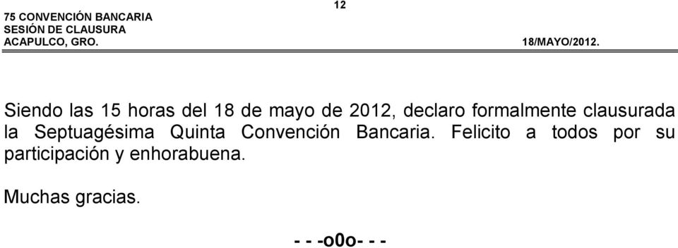 Quinta Convención Bancaria.