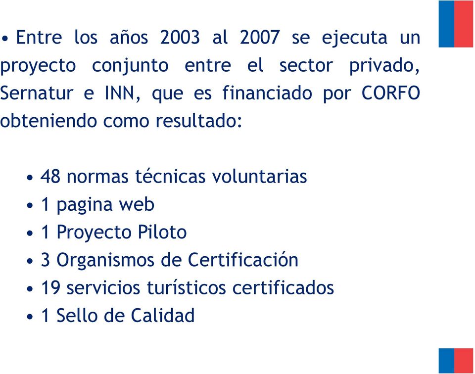 resultado: 48 normas técnicas voluntarias 1 pagina web 1 Proyecto Piloto 3