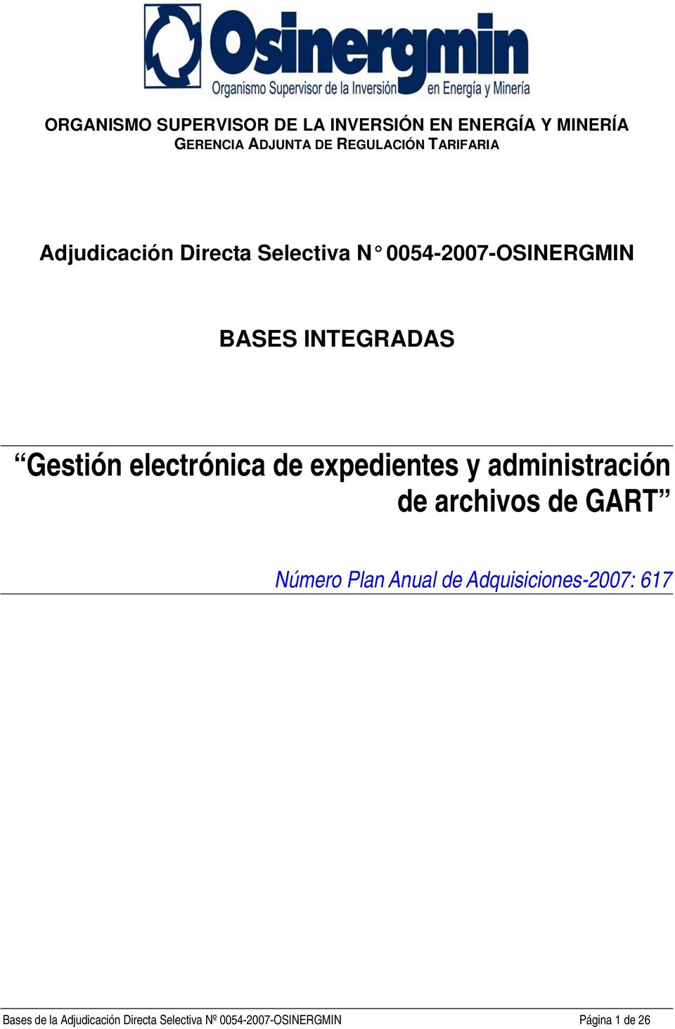 electrónica de expedientes y administración de archivos de GART Número Plan Anual de