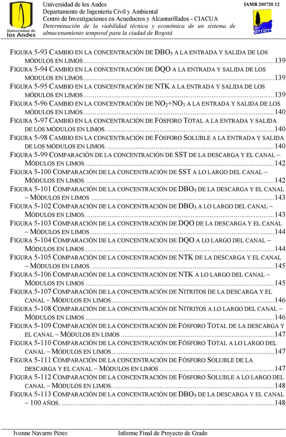 ..139 FIGURA 5-96 CAMBIO EN LA CONCENTRACIÓN DE NO 2 +NO 3 A LA ENTRADA Y SALIDA DE LOS MÓDULOS EN LIMOS.