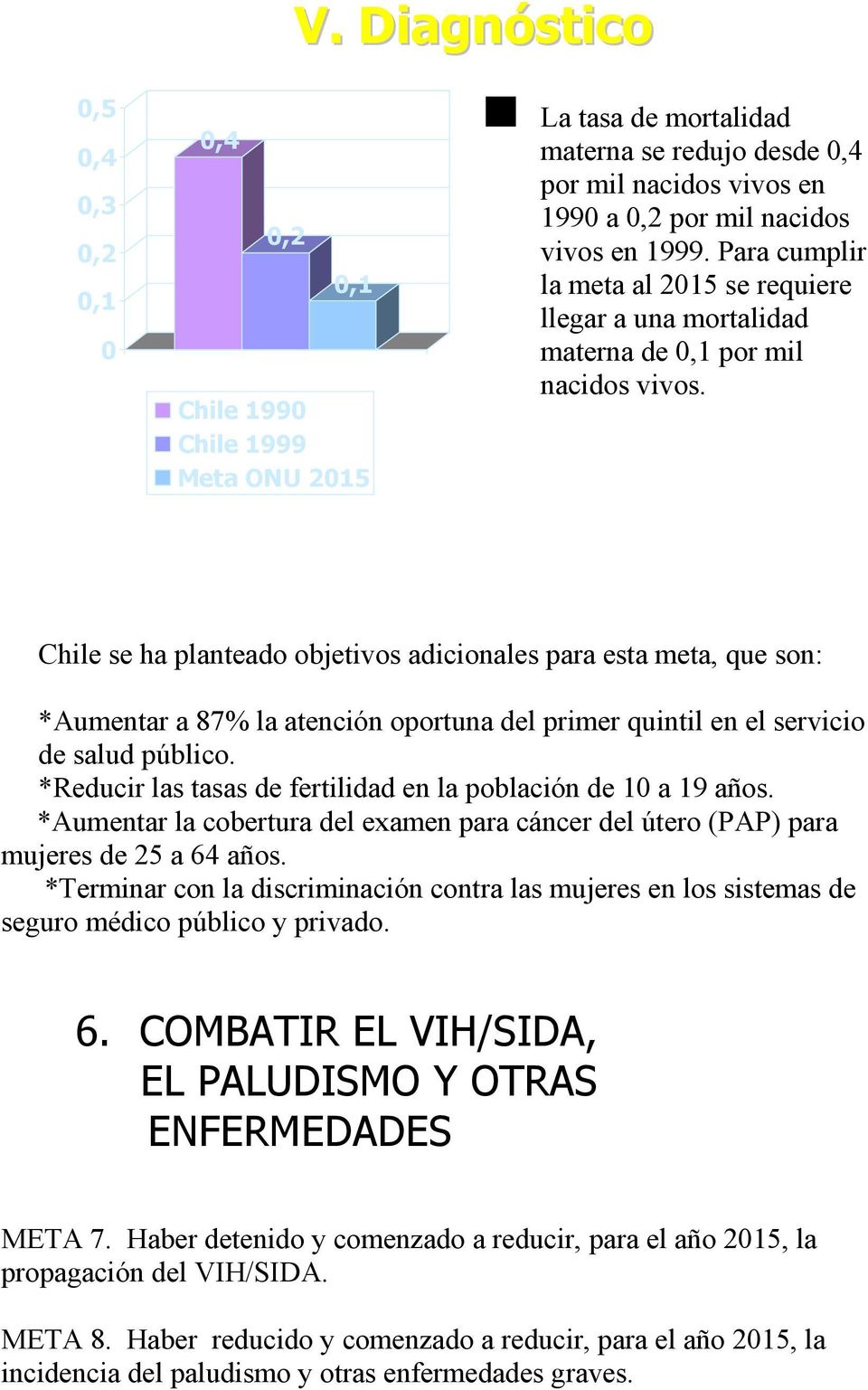 Chile se ha planteado objetivos adicionales para esta meta, que son: *Aumentar a 87% la atención oportuna del primer quintil en el servicio de salud público.