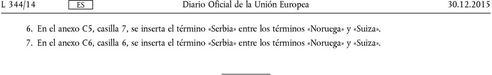 «Serbia» entre los términos «Noruega» y «Suiza». 7.