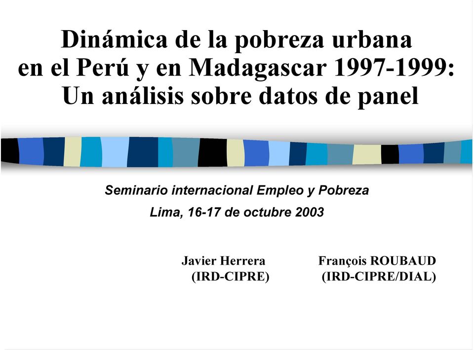 internacional Empleo y Pobreza Lima, 16-17 de octubre