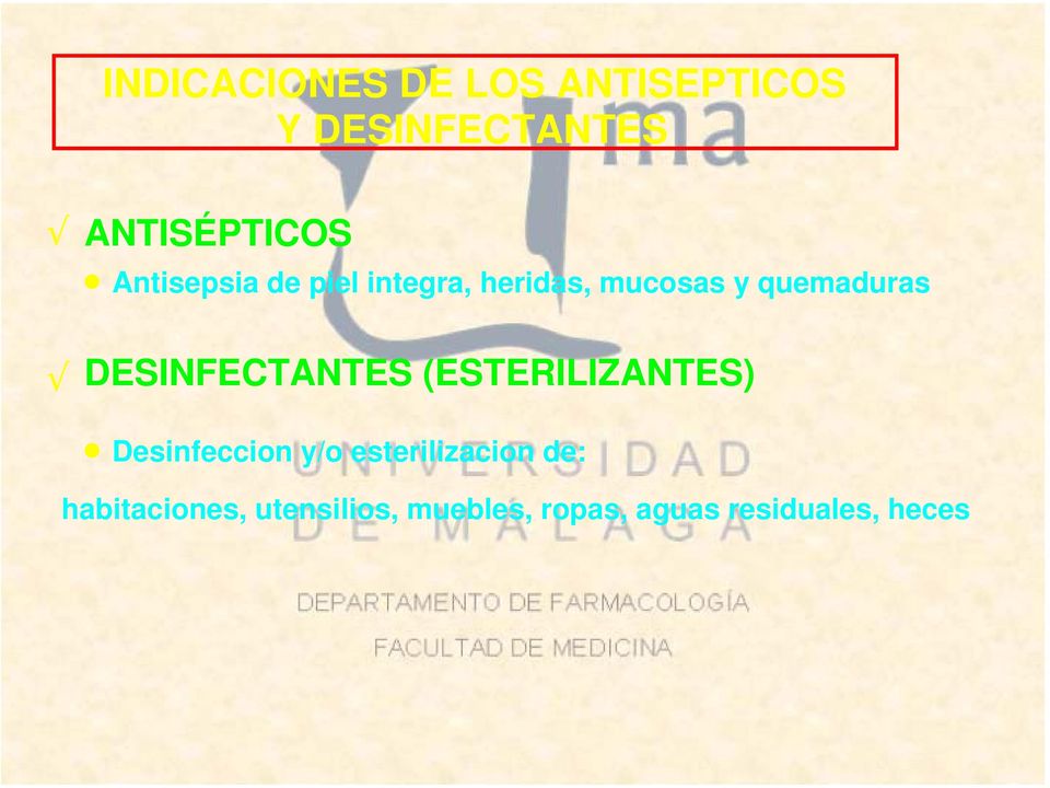 DESINFECTANTES (ESTERILIZANTES) Desinfeccion y/o esterilizacion