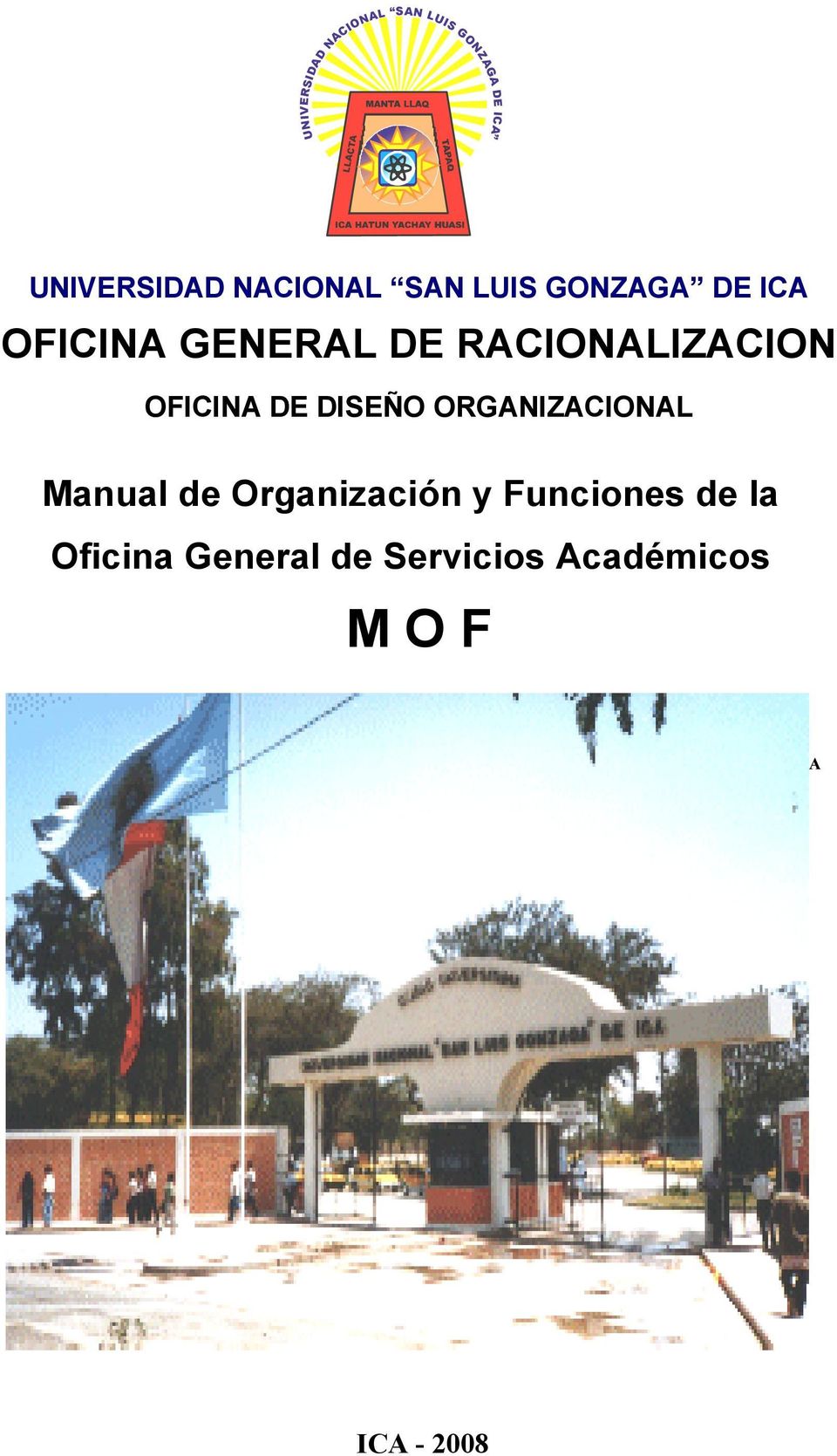 OFICINA DE DISEÑO ORGANIZACIONAL Manual de Organización y Funciones de