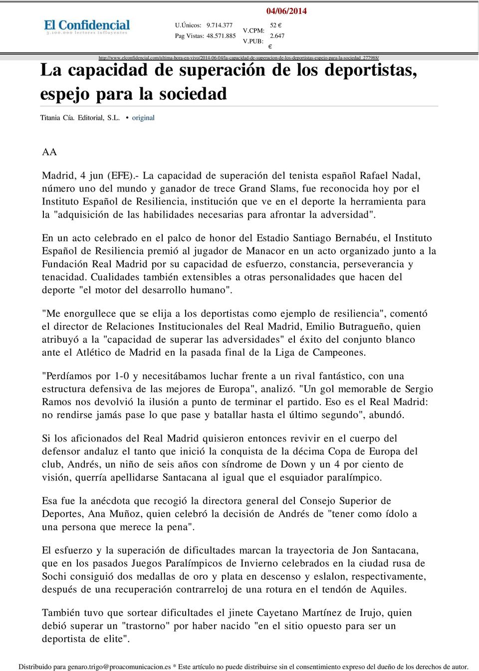 Editorial, S.L. original AA Madrid, 4 jun (EFE).