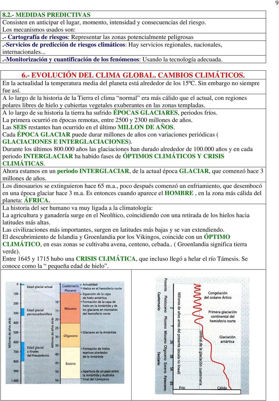...-monitorización y cuantificación de los fenómenos: Usando la tecnología adecuada. 6.- EVOLUCIÓN DEL CLIMA GLOBAL. CAMBIOS CLIMÁTICOS.