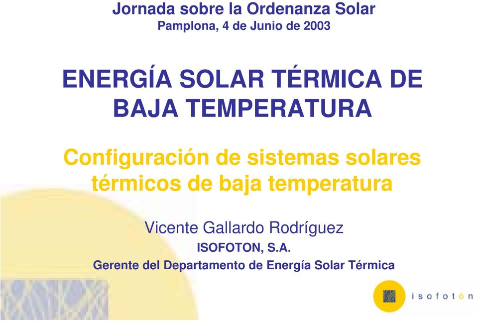 sistemas solares térmicos de baja temperatura Vicente Gallardo