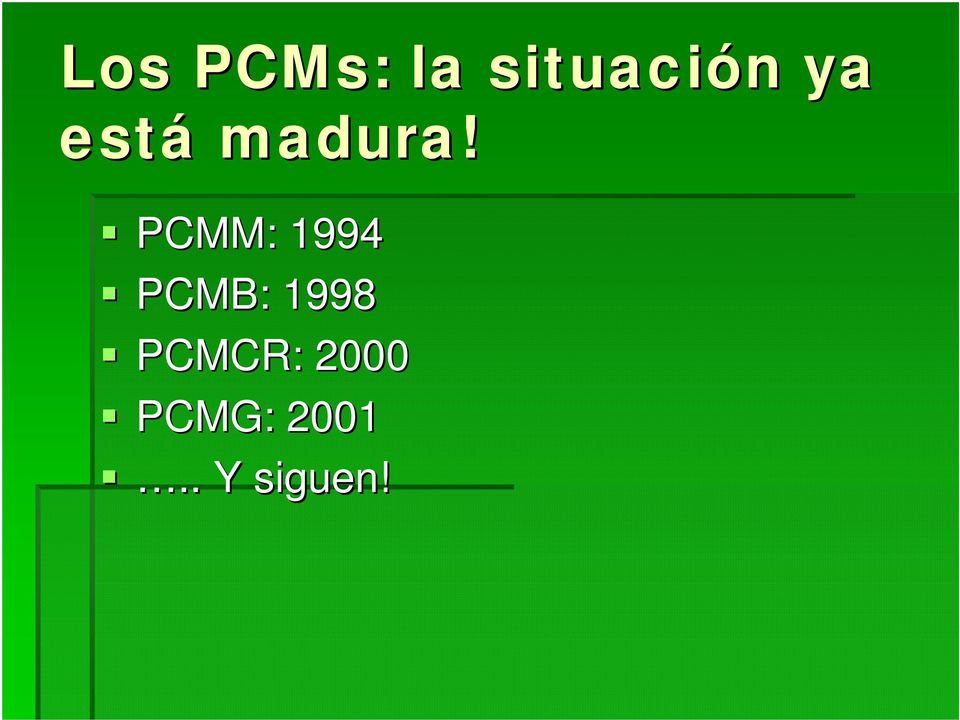 PCMM: 1994 PCMB: 1998