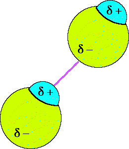 Interacciones dipolo-dipolo Es la atracción que ejerce el extremo positivo de una molécula polar por el negativo de otra semejante.