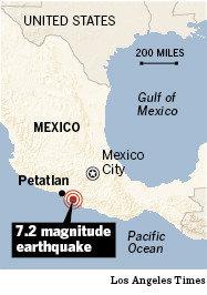 (Foto AP /Alejandrino Gonzalez) Magnitud 7.2 GUERRERO MÉXICO Un poderoso terremoto de magnitud 7,2 sacudió el centro y sur de México el viernes.