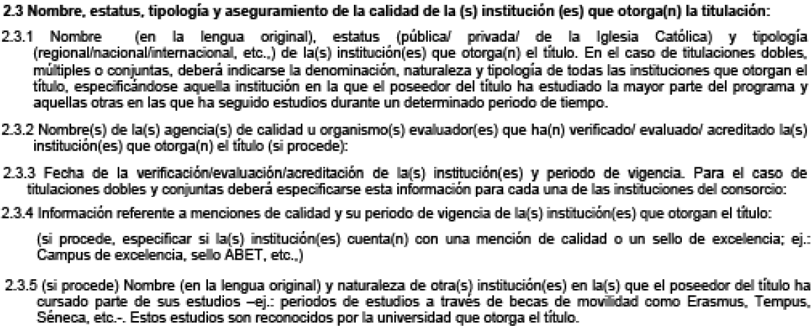 2.3 NOMBRE Y NATURALEZA DE LA INSTITUCIÓN QUE HA CONFERIDO EL TÍTULO 16 ILUSTRACIÓN 6. RD 1002/2010 (APARTADO 2.