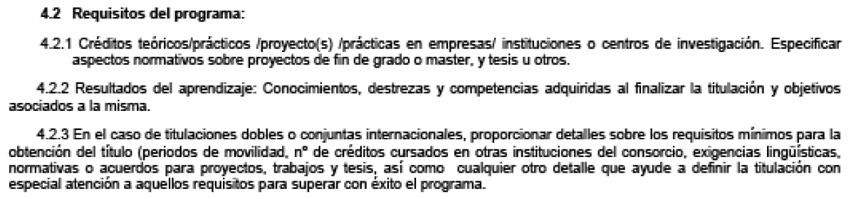 4.2 REQUISITOS DEL PROGRAMA ILUSTRACIÓN 13. RD 1002/2010 (APARTADO 4.
