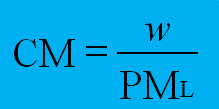 Cuando solo hay factor variable Por ejemplo: PML=3 W=30 Dólares/hora CM=30/3= 10