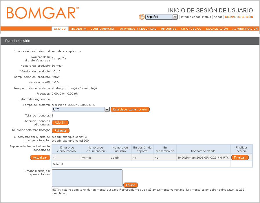 Introducción Esta guía lo ayudará a administrar el software de su Bomgar. Utilice esta guía solamente después de haber configurado la Bomgar Box.