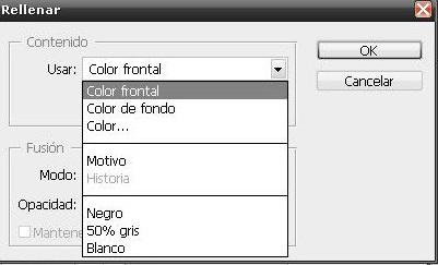 Si quiere crear un relleno con un color determinado, antes debe seleccionarlo como color frontal o color de fondo.
