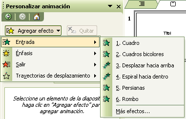 7. ANIMACIÓ Powerpoint té unes eines molt potents per poder animar els objectes i el text de la diapositiva. L animació s aplica a l objecte de la diapositiva que assenyalem.