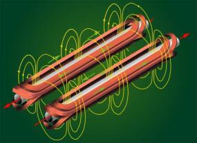 Dipolos El mayor reto tecnológico de LHC es la operación de los imanes de curvatura en los arcos: Dos aceleradores en uno: las 2 cavidades de protones se integran en el mismo dipolo.