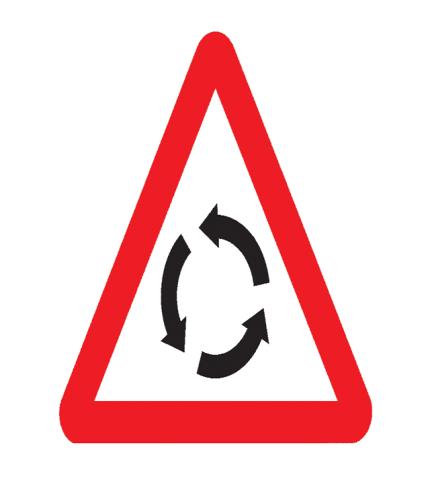 7º- La señal indica peligro por.. Una intersección con prioridad. La proximidad de una intersección donde la circulación es giratoria. Una intersección con cambio obligatorio del sentido de la marcha.