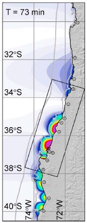 Validación: escala local Mareógrafo Talcahuano Tiempo de arribo y forma de la primera onda concuerdan con el registro del mareógrafo.