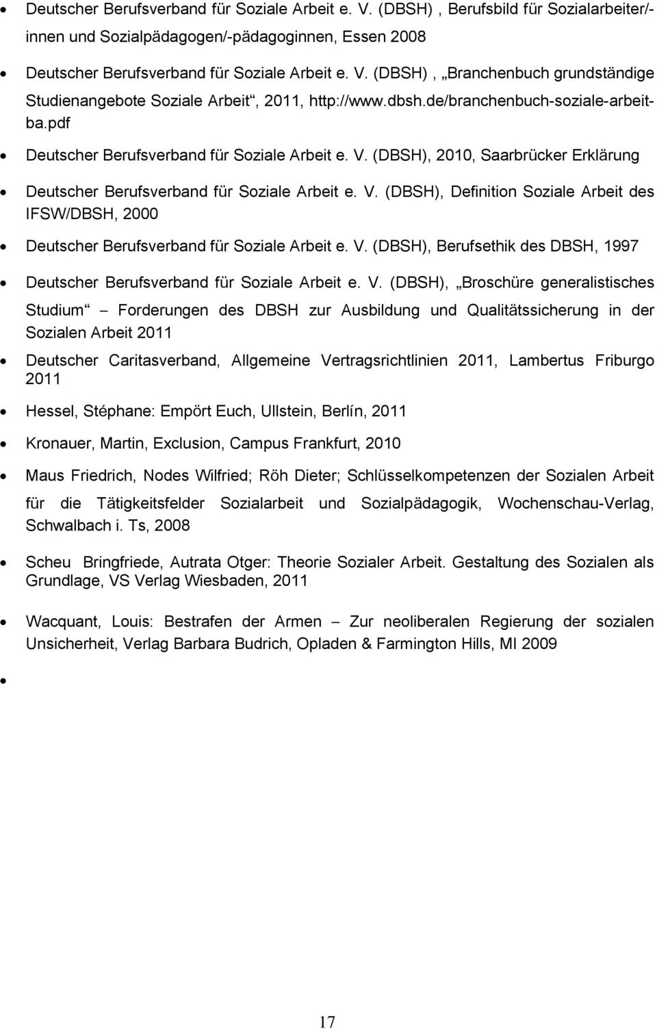 V. (DBSH), Berufsethik des DBSH, 1997 Deutscher Berufsverband für Soziale Arbeit e. V.