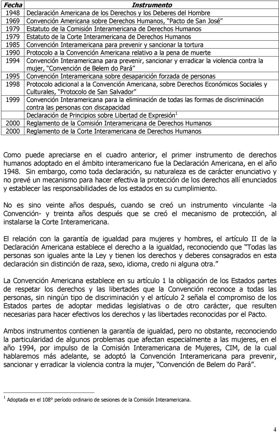 a la pena de muerte 1994 Convención Interamericana para prevenir, sancionar y erradicar la violencia contra la mujer, Convención de Belem do Pará 1995 Convención Interamericana sobre desaparición