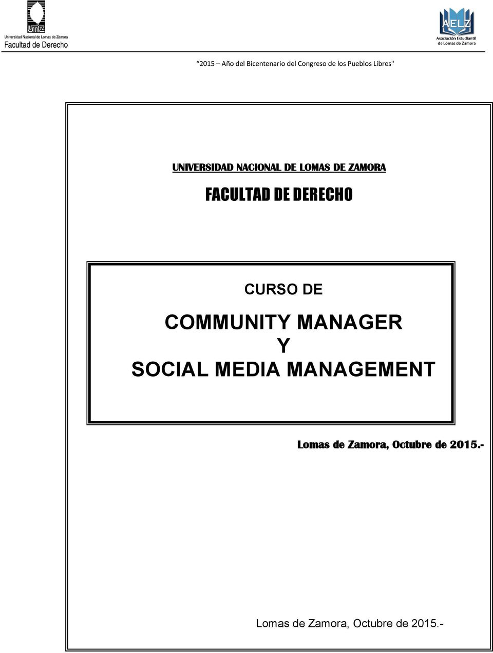 MANAGER Y SOCIAL MEDIA MANAGEMENT Lomas de