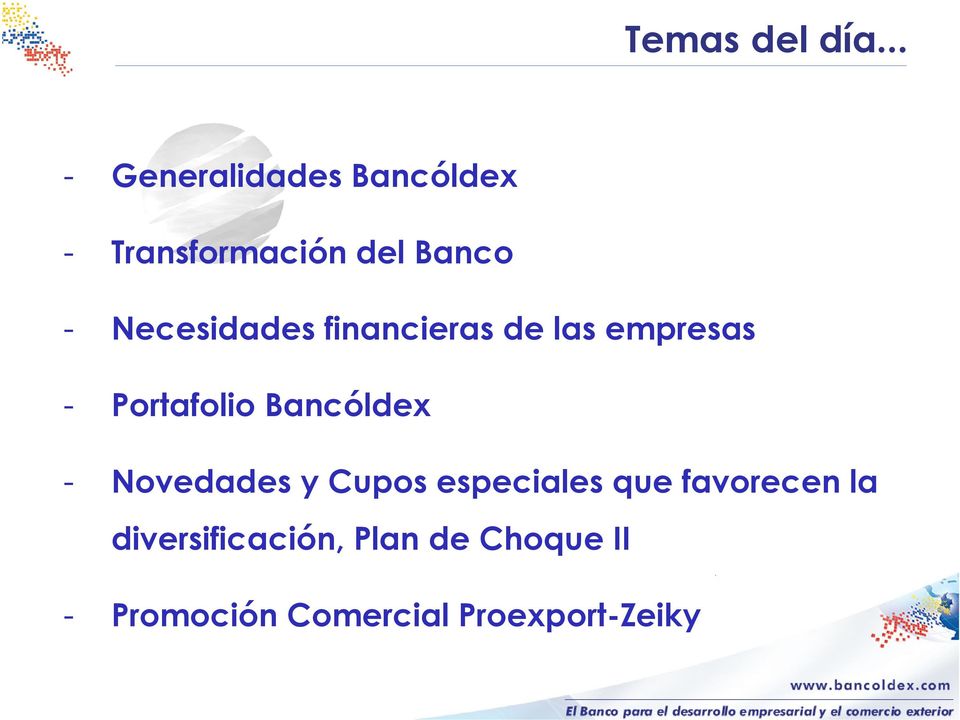 Necesidades financieras de las empresas - Portafolio Bancóldex