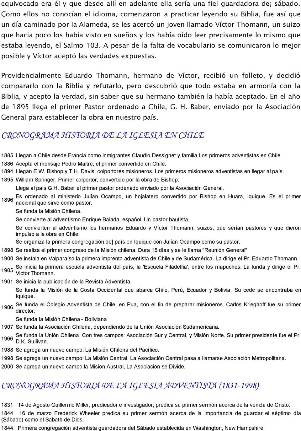 HISTORIA DENOMINANAL  GENERALES 2. ORIGEN DE LA IGLESIA ADVENTISTA  - PDF Descargar libre