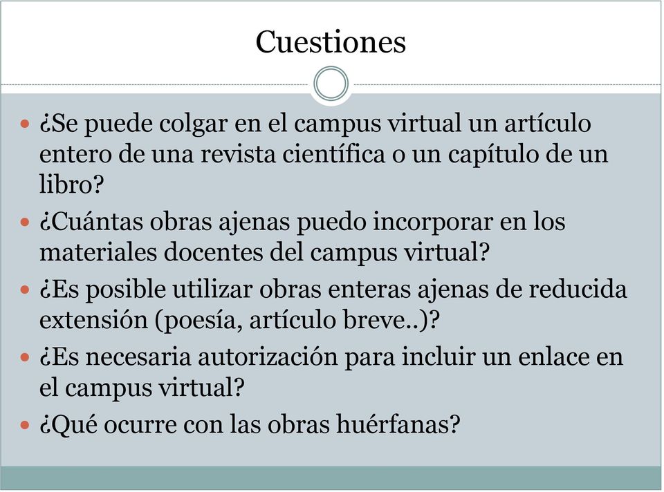 Cuántas obras ajenas puedo incorporar en los materiales docentes del campus virtual?