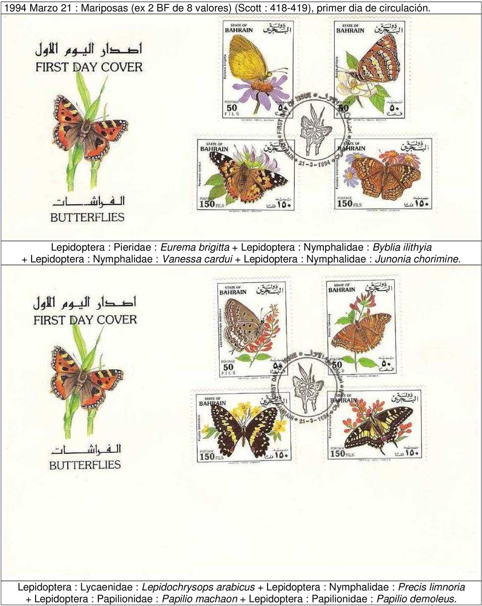 Pieridae : Eurema brigitta + Nymphalidae : Byblia ilithyia + Nymphalidae : Vanessa