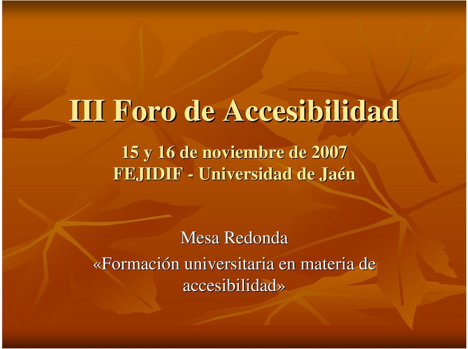 Universidad de Jaén Mesa Redonda
