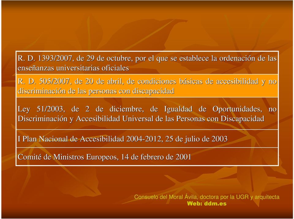51/2003, de 2 de diciembre, de Igualdad de Oportunidades, no Discriminación n y Accesibilidad Universal de las Personas con